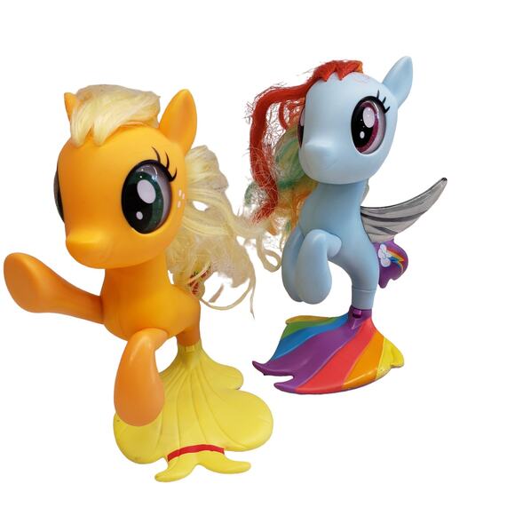 My Little Pony Mermaid Seapony Rainbow Dash Apple Jack Pony Bundle - Picture 5 of 11